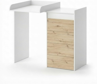 Waschmaschinenschrank Alf Weiß 116 x 98 cm mit 4 Schubladen Vicco