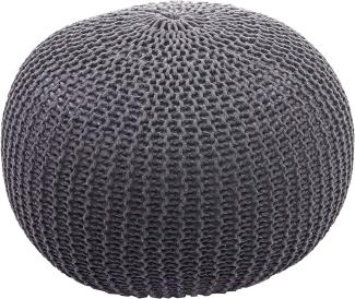 Mendler Pouf HWC-E16, Strickhocker Sitzhocker Strickpouf, Strickoptik 40x50 cm - dunkelgrau