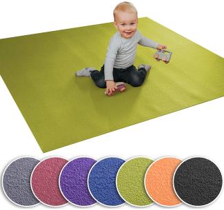 Wunschkind® Krabbelmatte | Krabbelunterlage | Made in Germany | Anti-Rutsch | Öko-Tex 100 | 120x120cm Grün