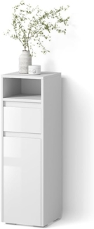 Livinity® Midischrank Savuto, Weiß/Weiß, 30.2 x 96.3 cm
