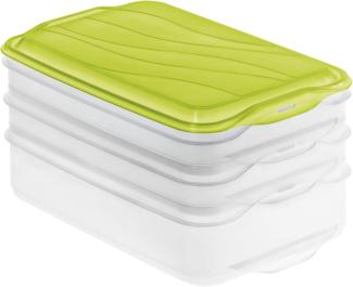 Aufschnittbox "Foodcenter" lime grün/transluzent 2 x 0,75 l/1 x 1,35 l
