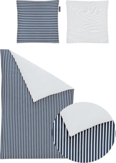 Irisette Mako-Satin Bettwäsche Set Kinder Nora-Kids 8255 blau 100x135 cm + 1 x Kissenbezug 80x80 cm