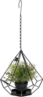 DanDiBo Blumenampel Innen Metall Wand Hängepflanzen 64 cm 96075 S mit Tür 6 Ecken Pflanzenhänger Blumenhänger Topfhänger Blumen Blumentopfhänger Hängetopf