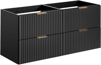 Vente-unique - Waschbeckenunterschrank - Streifenoptik - Schwarz - 120 cm - ZEVARA
