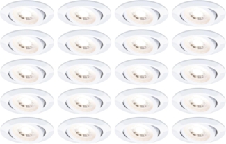 Paulmann 99997 LED Einbauleuchten 20er-Set schwenkbar 3000K Weiß