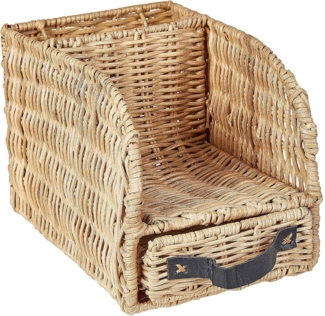 Schreibtisch Organizer Rattan naturfarben 14 x 14 cm MALPELO