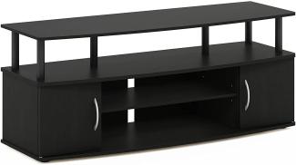 Furinno JAYA Großer TV-Schrank für bis zu 50-Zoll-TV mit 2 schließbaren Fächern, holz, Schwarz, 40. 31 x 40. 31 x 49. 61 cm