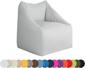 chilly pilley Sitzsack Sitzkissen Wasserdicht Bodenkissen Sessel Gartenkissen Kissen Lounge mit Rückenlehne Sitz (Silber)