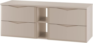 Lomadox Waschbeckenschrank DORIDA-140 Waschtischunterschrank Badezimmerschrank 140 cm breit modern kaschmir