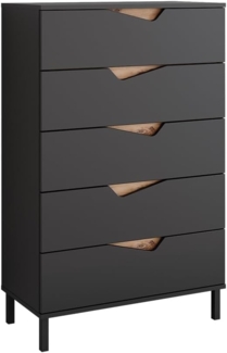 Kommode Marelle Anthrazit/Artisan 76 x 120 cm mit 5 Schubladen Vicco