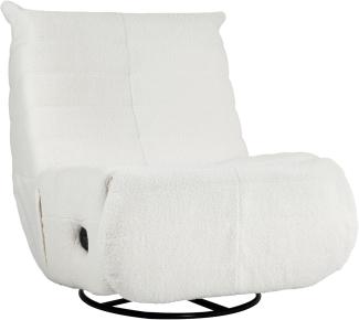 HOMCOM Relaxsessel Drehbar Fernsehsessel mit Liegefunktion, Schaukelfunktion (TV Sessel, 1-St, Liegesessel), für Wohnzimmer, Cremeweiß