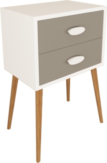 VCM Nachttisch Singol 920243 Weiß / Anthrazit H. 70 x B. 45 x T. 30 cm