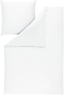 Estella Mako-Satin Bettwäsche Atelier Valetta 135x200 + 1 x Kissen 80 x 80 Uni weiss