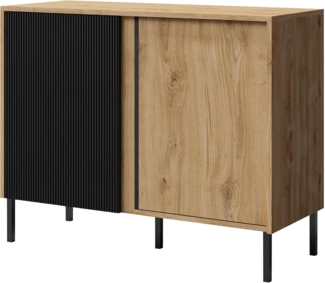 Kommode Mitryz 04 (Farbe: Ewige Eiche + Schwarz)