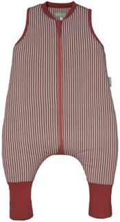 molis&co - Baby Schlafsack mit Füßen und Socke - Ideal für den Winter - Babyschlafsack mit Beinen 2,5 tog - 100% Baumwolle (Oeko-TEX 100), Premium Qualität - Burgundy Stripes (100 cm)