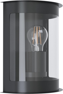 Wandlampe Außenleuchte, Stahl Glas, schwarz, IP44, H 24 cm