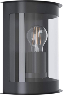 Wandlampe Außenleuchte, Stahl Glas, schwarz, IP44, H 24 cm