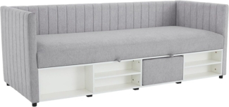 Vente-unique - Bett Klappsofa mit Bettkasten - 80 x 200 cm - Stoff - Grau - LAOZIA