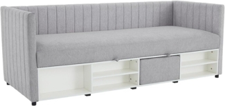 Vente-unique - Bett Klappsofa mit Bettkasten - 80 x 200 cm - Stoff - Grau - LAOZIA