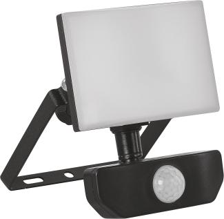 EMOS LED Strahler TAMBO 10W mit Bewegungsmelder, Helligkeit 800 lm, IP54 wasserdichtes ultradünnes Flutlicht für Feuchträume oder Außen, Neutralweiß 4000K, CRI > 80, Lebensdauer 25000 St, Schwarz