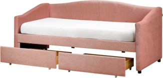 Tagesbett mit Stauraum VITTEL 90 x 200 cm Rosa