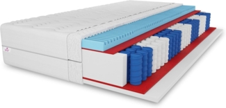 Taschenfederkernmatratze Matratze Premium, 7 Zonen Matratze, Härtegrad H3 Öko-Tex Zertifiziert, MARPUR, 20 cm hoch