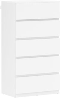 HOMCOM Kommode Schubladenschrank Sideboard mit 5 Schubladen (Büroschrank mit kippsicheren Zuglaschen, 1 St, für Wohnzimmer, Schlafzimmer), Weiß, 55 x 34 x 100 cm