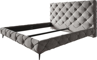 Polsterbettgestell Nayara 180x200 cm Mikrofaser Grau