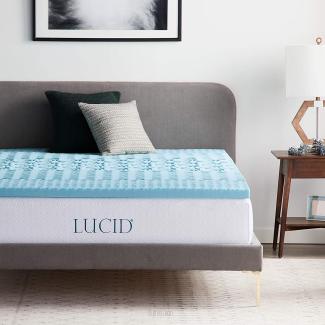 LUCID 5cm Matratzen-Topper mit Zonen und kühlendem Gel-Memory-Foam, 140 x 190 cm