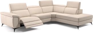 Sofanella Sofalandschaft AMARO Ledergarnitur Echtleder Eckcouch in Creme S: 286 Breite x 108 Tiefe