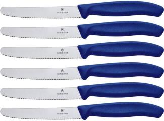 6 Stück Victorinox Tafelmesser Swiss Classic Blau