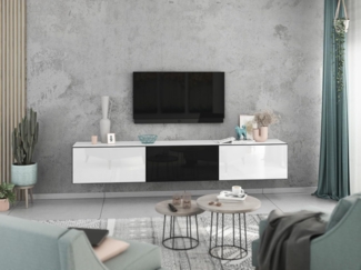 moebel-dich-auf Lowboard VARIANTO 4 (3 tlg, 228 cm breit, TV-Schrank bestehend aus 3 Schränken mit Klappe), stehend und hängend