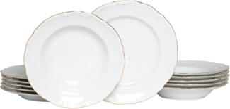 CreaTable Tafelservice Maria Theresia, Tafel-Service 12-tlg (12-tlg), 6 Personen, Porzellan, Traditionelle Porzellanform