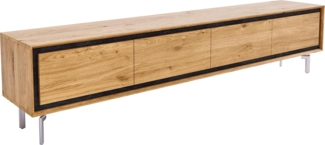 Lowboard Stonegrace 200 cm Eiche Natur 4 Türen Fuß Oval Edelstahl gebürstet