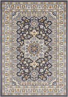 Orientalischer Kurzflor Teppich Parun Täbriz Dunkelgrau - 160x230x0,9cm