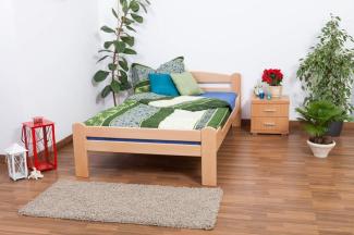 Einzelbett/GästebettEasy Premium Line K4, 120x200 cm Buche Vollholz massiv Natur