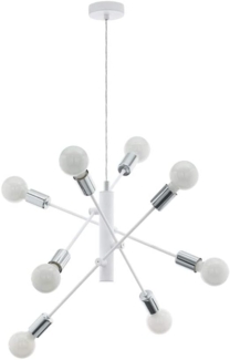 Eglo 98017 Pendelleuchte GRADOLI E27 8X40W weiß, chrom Ø71cm H:110cm dimmbar, individuell schwenkbar Pendelleuchte GRADOLI weiß, chrom Ø71cm H:110cm - individuell schwenkbar