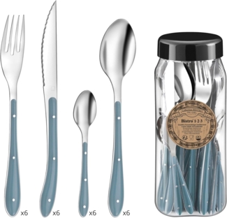 Besteck Amefa Bistro Blau Metall (24 pcs) Default Title