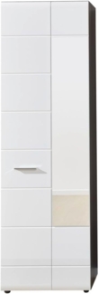Garderobenschrank Line Hochglanz weiß Sardegna grau 60 x 191 cm