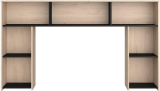 Vente-unique - Bett-Kopfteil mit Stauraum - 140 cm - Holzfarben & Schwarz - KINSELIA