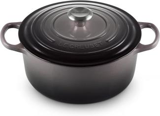 Le Creuset Signature Gusseisen-Bräter mit Deckel, Für alle Herdarten und Induktion geeignet, Rund, Flint, 26,0 cm, 5.3