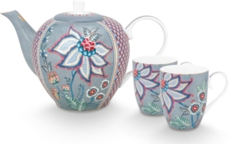 PIP STUDIO Flower Festival Teeset Light Blue Set3