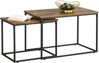 Couchtischset Härnösand 2er Set Dunkler Holzton [en. casa]