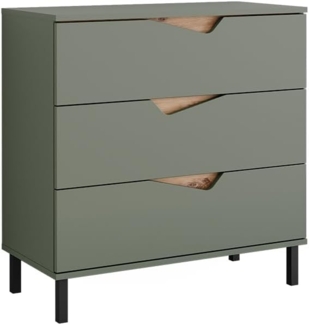 Kommode Marelle Grün/Artisan 80x81.2 cm mit 3 Schubladen Vicco