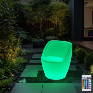 Eurotondisplay LED Gartenleuchte LED Gartenleuchte Leuchtende Sessel Tisch Sparsam mit Fernbedienung, LED fest integriert, RGBW, LED Möbel