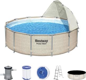 Bestway Power Steel Swimmingpool-Set mit Dach 396x107 cm 92864