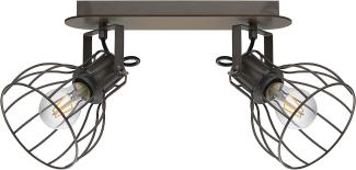Deckenlampe, braun, Spots verstellbar, Käfig Design, L 33,5 cm