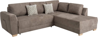 riess-ambiente Ecksofa NORWAY 255cm taupe, mit Bettfunktion und Bettkasten