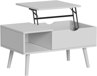 Couchtisch Stora Weiß 76 x 45 cm mit Liftfunktion Vicco