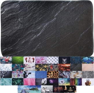 Sanilo Badematte Granit, rutschhemmend, waschbar, schnelltrocknend, Polyester, rechteckig, sehr weich, hochwertig & modern, 50 x 80 cm oder 70 x 110 cm